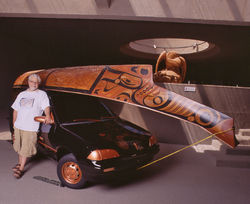 Pedal to the Meddle (2007), Pontiac Firefly, autobody paint, argillite dust, copper leaf