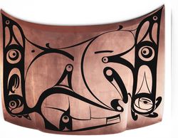 Copper from the Hood (2011), Toyota Tercel steel automobile hood, copper leaf, paint